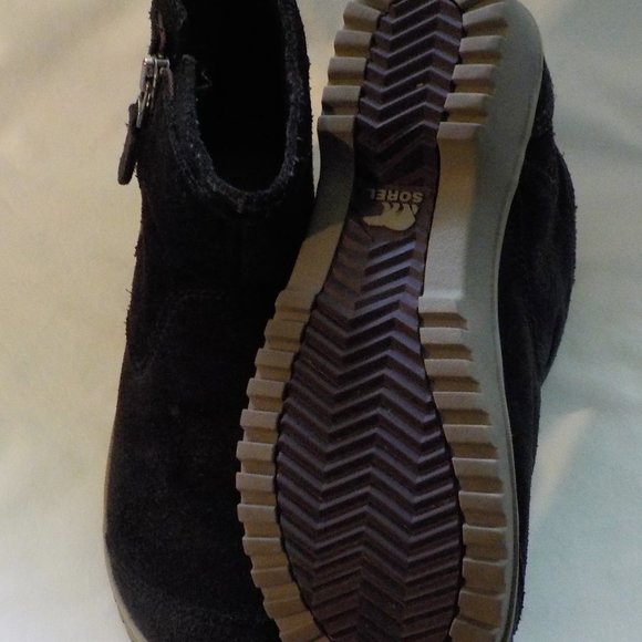 Sorel boots sz 8M sz 39 black suede leather EUC - Picture 2 of 4